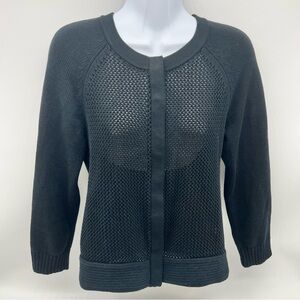 Banana Republic Black Sheer Front Cardigan Sweater Timeless Design-Size S